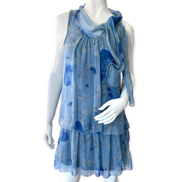 Italian Made Silk Ruffle - Tiered Summer Dress Size S-M - Picture 1 of 8